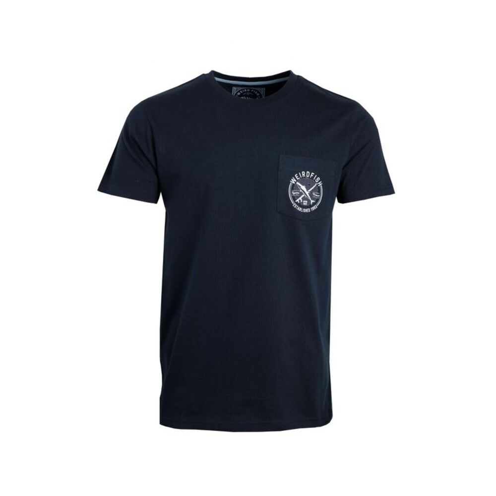 Weird Fish Mens Tidal Natural Short-Sleeved T-Shirt / Navy
